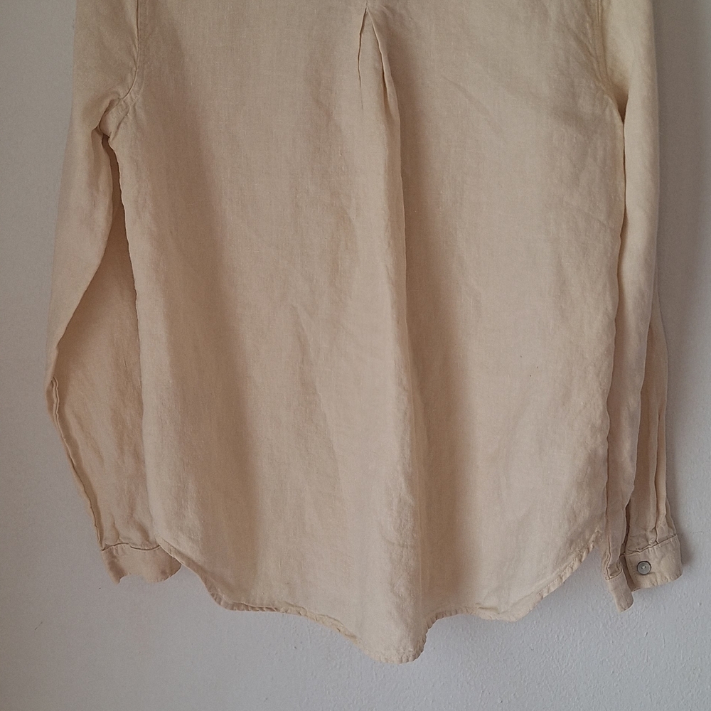 cloth & stone Cream Button-Up Linen Shirt - Picture 4 of 4